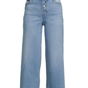 TNR  rise button up cropped wide jeans new